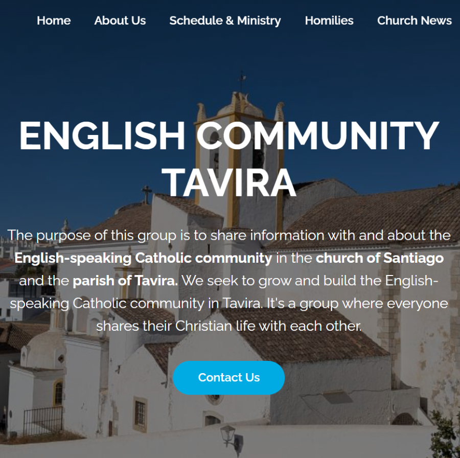 Website for a church group in Portugal